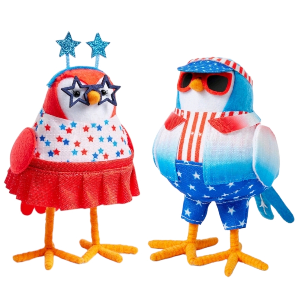 Rare, 2 Bird Bundle: Starla and Bubba Target Fabric Bird, Sun Squad